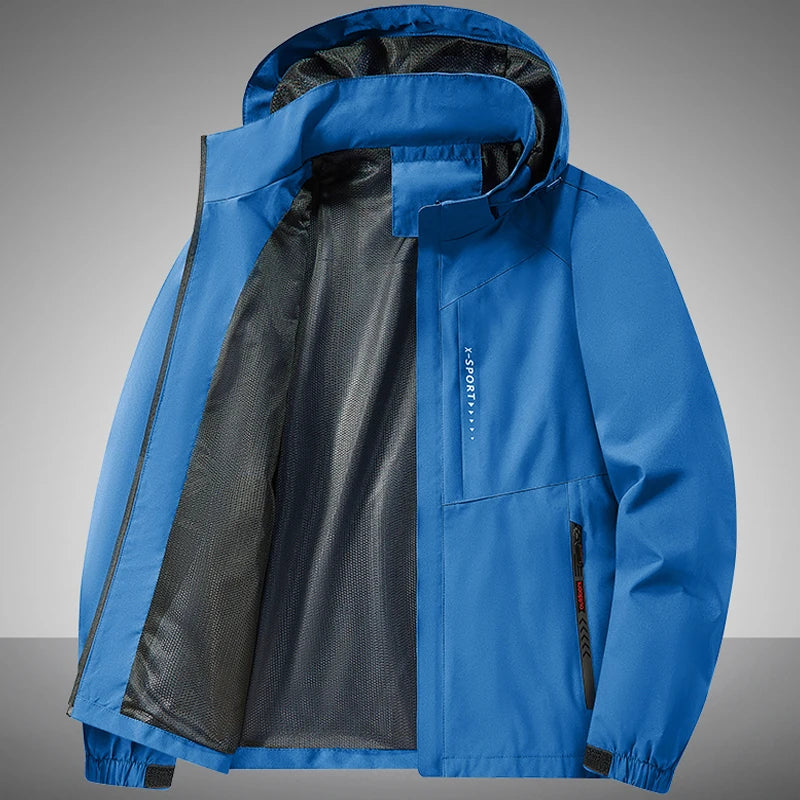 Jacket Mens Spring Autumn New Men Jacket Printing Hooded Jackets Casual Coat Men's Business Coats Size M-7XL 8XL Hat Detachable