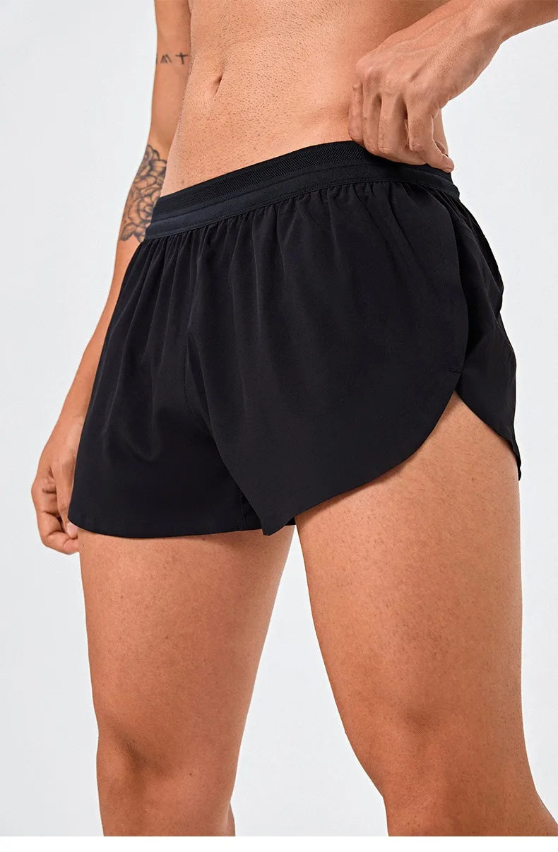 Men Marathon Racing Gym Sports Shorts Anti-escaping Lining Quick Dry Workout Training Fitness Jogging Short  Arrow Pants