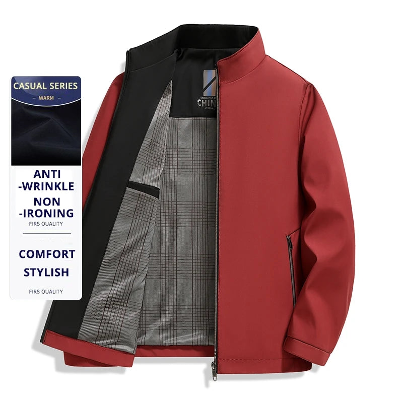 Top Quality New Men's Stand Collar Jacket Lightweight Windbreaker Outdoor Jacket Coats Soft Shell Autumn Casual Outerwear 2026
