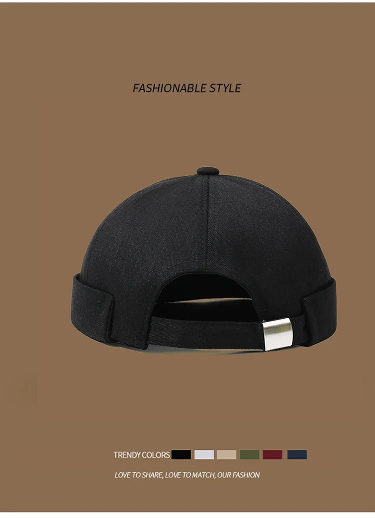 Men's and women's artistic street dance minimalist trendy hat new brimless melon skin hat Spring and Autumn landlord hat Hip