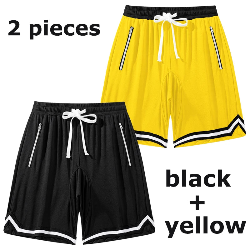 Men's Fitness Joggers Casual Breathable Short Sports Basketball Shorts Mesh Quick Dry Gym Shorts for Male Pants Summer