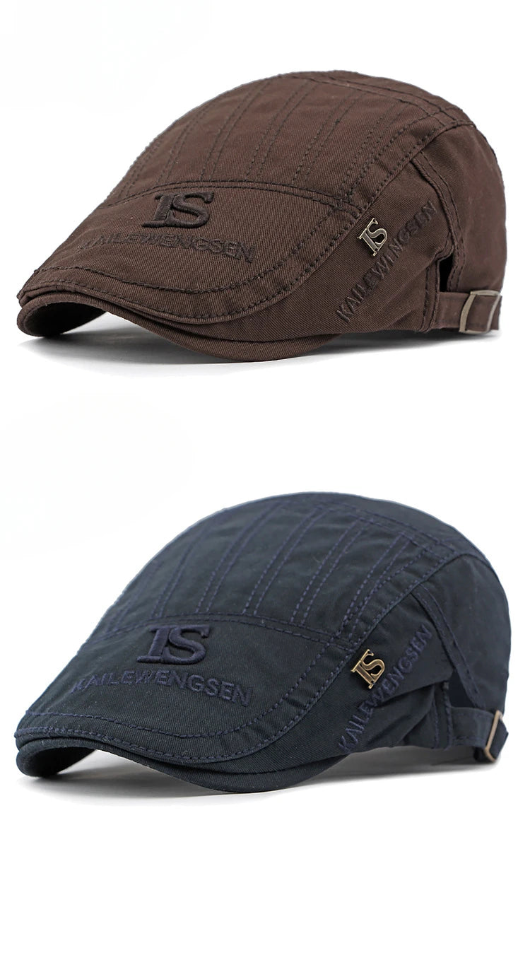 2026 Hat Men's Spring Summer  Embroidery Cotton Cap British Vintage Fashion Forward Hat Women's Casual Beret Youth Hat