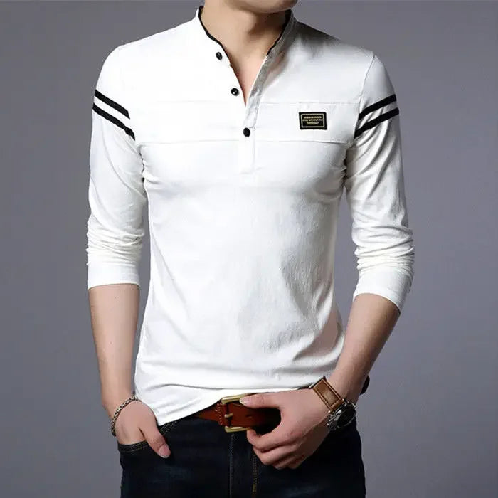 Pullovers Long Sleeve High Quality Polo T Shirt for Men Plain Unicolor Harajuku Fashion Streetwear Luxury 2025 Xl Man Sweatshirt
