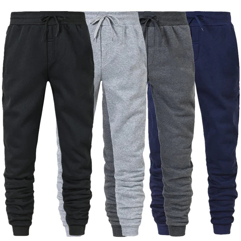 Men's Athletic Trainning Joggers Casual Loose Fit Sweatpants Spring Fall Fleece Lined Pants Elastic Waist Drawstring Trousers