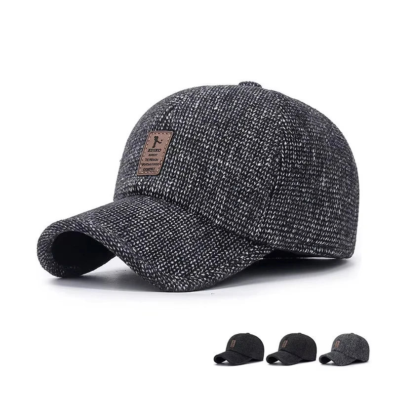 Men's Hat with Earmuffs, Baseball Cap, Warm, Cold Protection, Windproof, Size Adjustable, Cool, Casual, Work Camp, Climbing, Out
