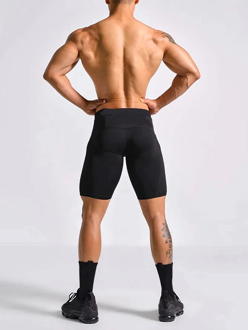 Men Bodybuilding Shorts Fitness Workout Inseam Gym Knickers Male Muscle Alive Elastic Compression Tights Skinny Leggins Hombre