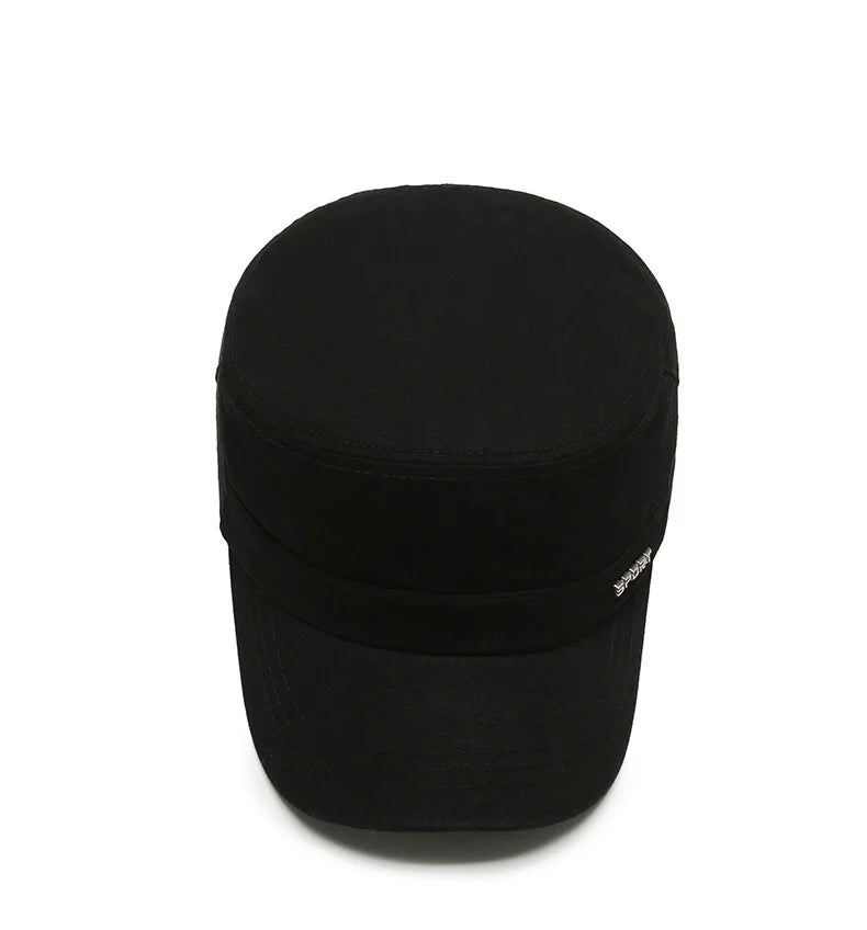 Hat Men's Flat Military Hat Is Simple And Versatile, Middle-Aged Hat Spring And Autumn Duck Tongue Casual Fashion New Style