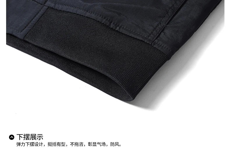 High Quality Handsome Male Jacket Spring Autumn Men's Business Casual Jacket Men Zipper Solid Color Fashion Stand Collar Coats