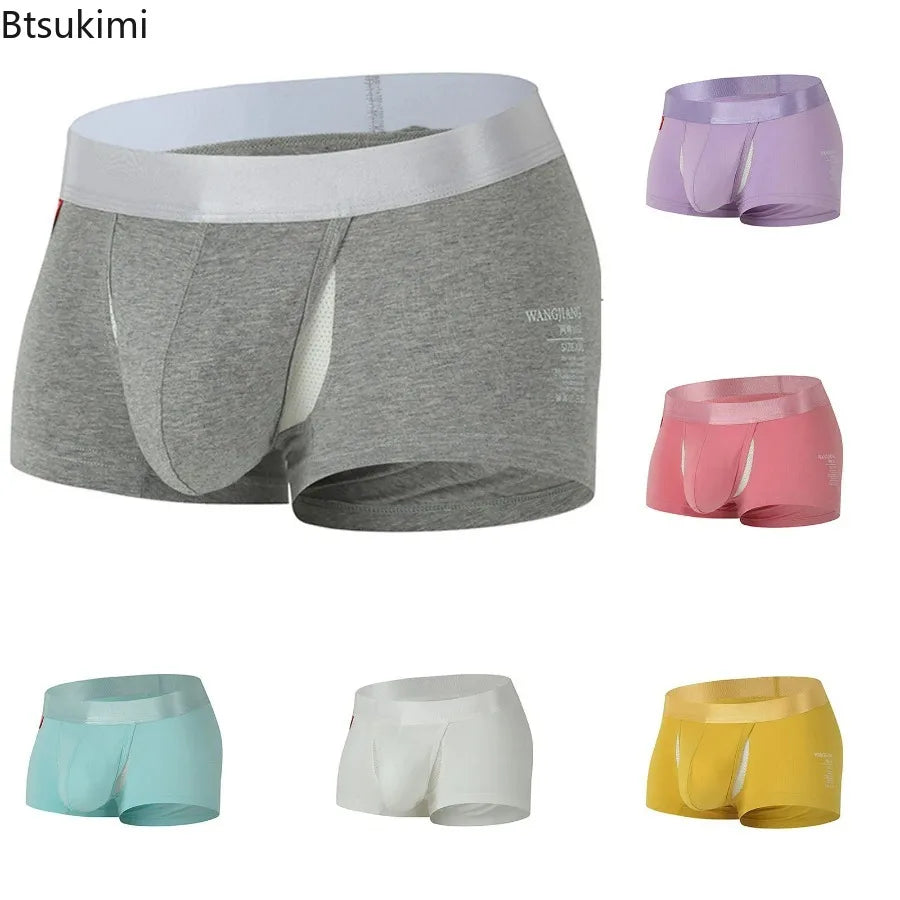 2026 Summer Fashion Personality Creative Comfortable Mid Waist Flat Angle Separation Men's Boxers Breathable Sexy Thin Panties