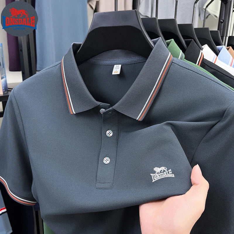 Men's Polo Shirt with Exquisite Embroidery Logo on the Chest in Summer Cool Business and Casual Style Comfortable Breathability