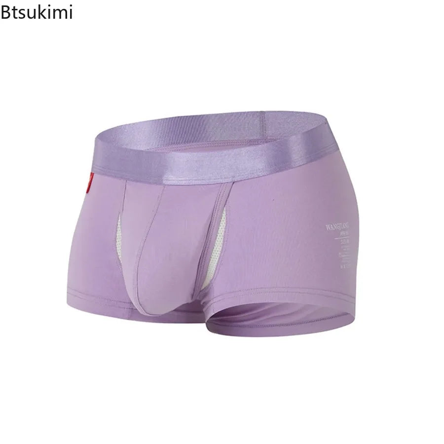 2026 Summer Fashion Personality Creative Comfortable Mid Waist Flat Angle Separation Men's Boxers Breathable Sexy Thin Panties