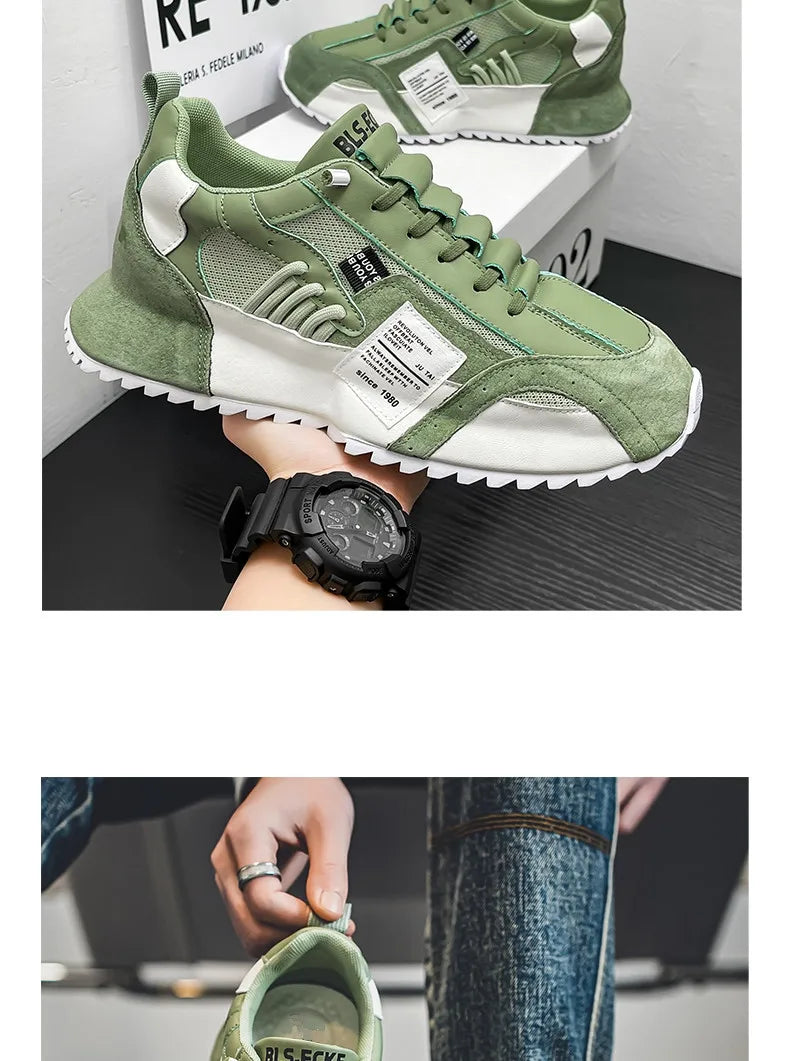 Men White Sneakers 2026 Spring Autumn Breathable Non Slip Running Shoes Lightweight Comfortable Fashion Cross Tied Casual Shoes