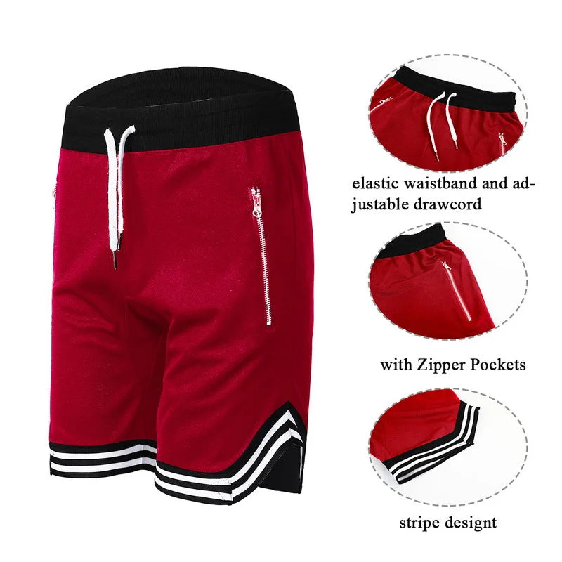 Men's Fitness Joggers Casual Breathable Short Sports Basketball Shorts Mesh Quick Dry Gym Shorts for Male Pants Summer