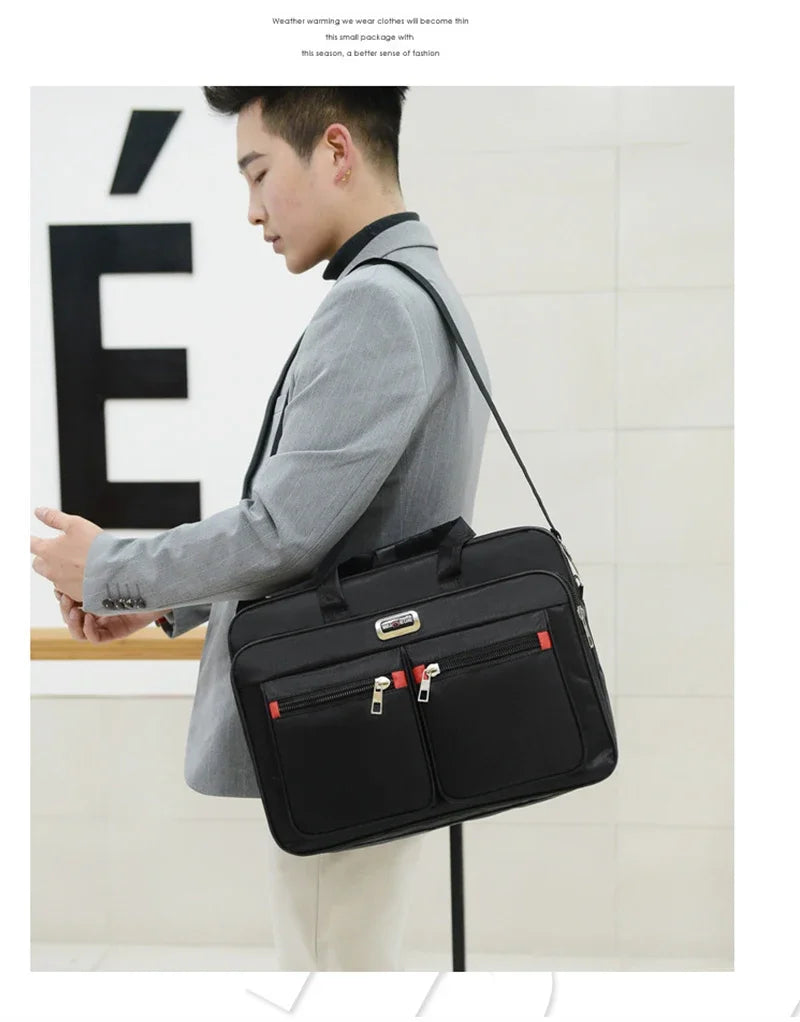 Simple Tote Men Business Briefcase Handbag For 15.6 inch Laptop Bags Large Capacity Shoulder Bags Travel Notebook Messenger Bag