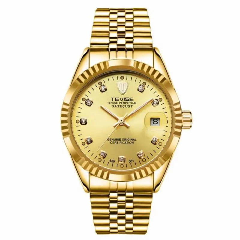 TEVISE  Watch for Men Automatic Mechanical Stainless Steel Waterproof Casual Business Wristwatch Chronograph Date Display Clock