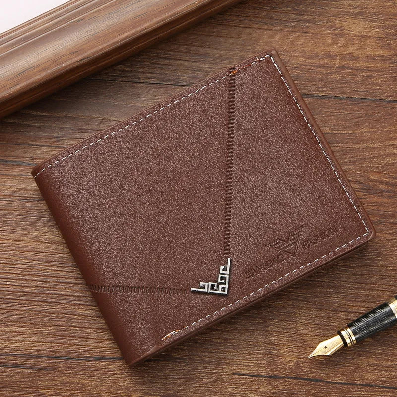 New Men Wallet Short Wallet Slim Minimalist Multi Card Holder Simple Fashion Embossed Texture