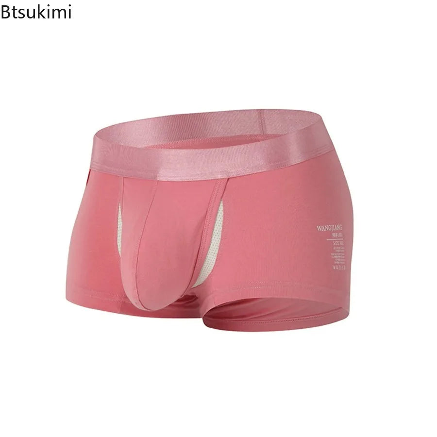 2026 Summer Fashion Personality Creative Comfortable Mid Waist Flat Angle Separation Men's Boxers Breathable Sexy Thin Panties