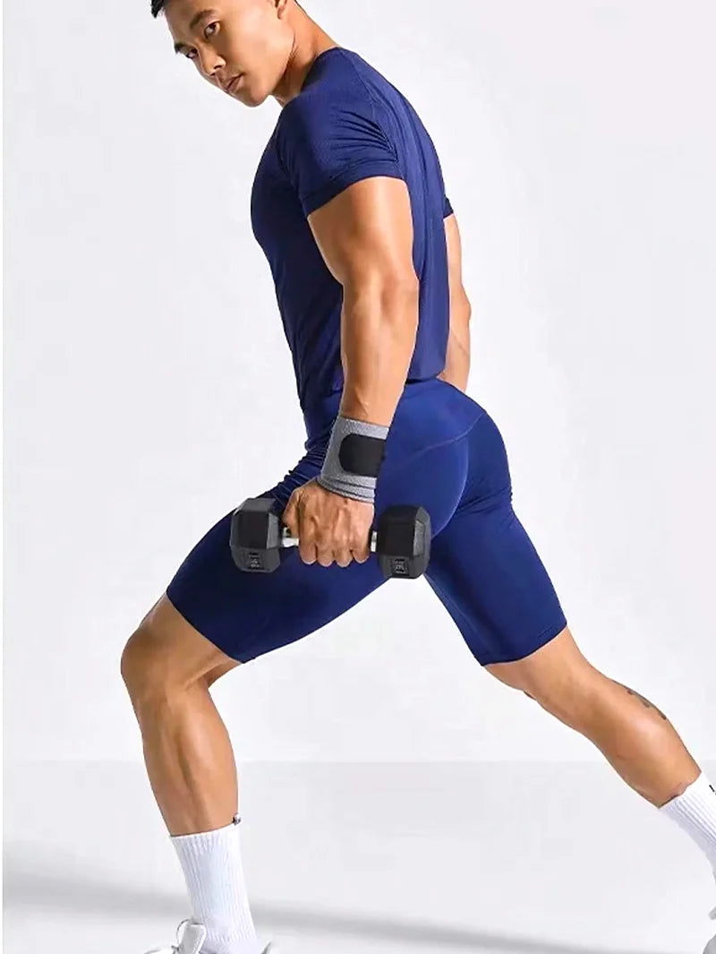Men Bodybuilding Shorts Fitness Workout Inseam Gym Knickers Male Muscle Alive Elastic Compression Tights Skinny Leggins Hombre