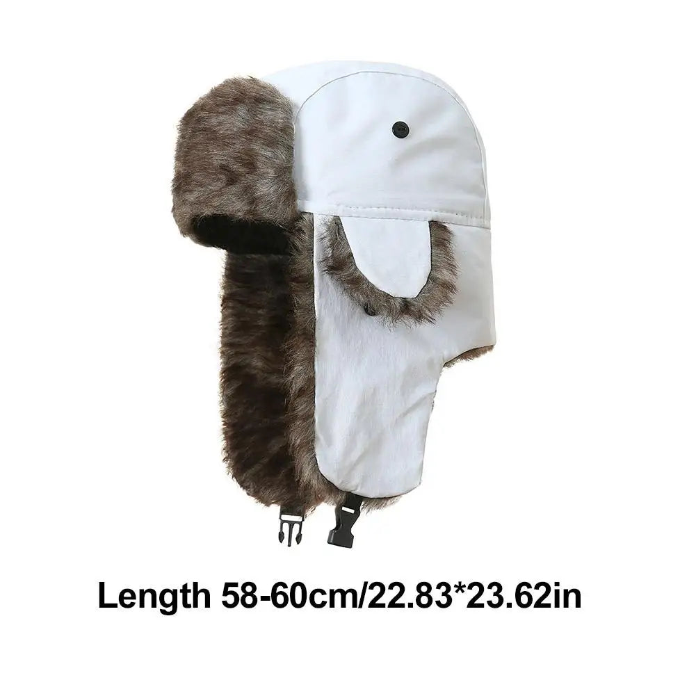 Men Women Trapper Hats Russian Ushanka Warm Winter Fur Earflap Hat Outdoor Sports Skiing Hunting Fishing Plush Cap