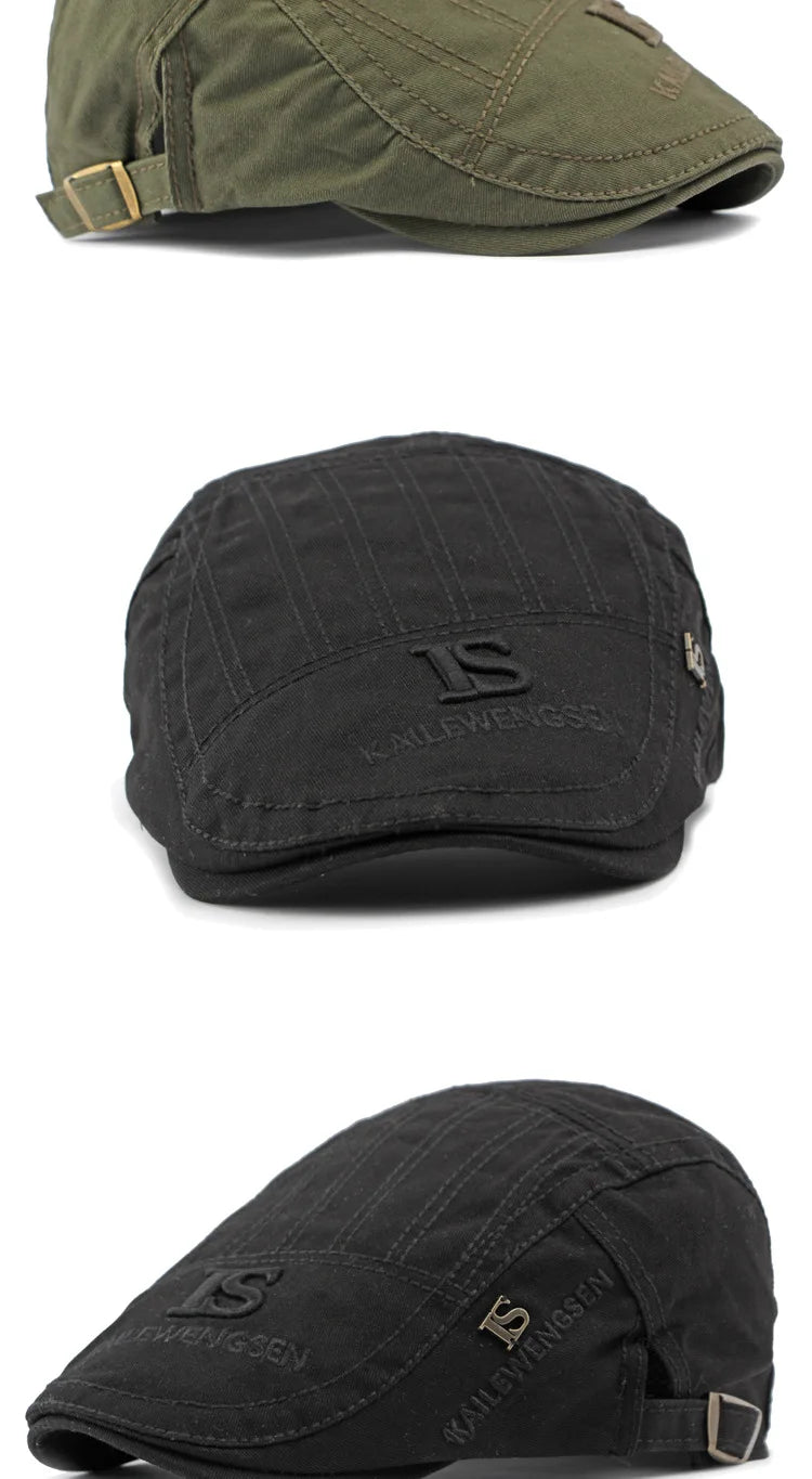 2026 Hat Men's Spring Summer  Embroidery Cotton Cap British Vintage Fashion Forward Hat Women's Casual Beret Youth Hat