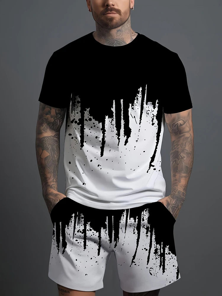 2026 Summer New Arrival Men's Suit Stylish Hip-Hop Style Short-Sleeve Comfortable Fashion Wear Plus Size Athletic Quick-Dry Set