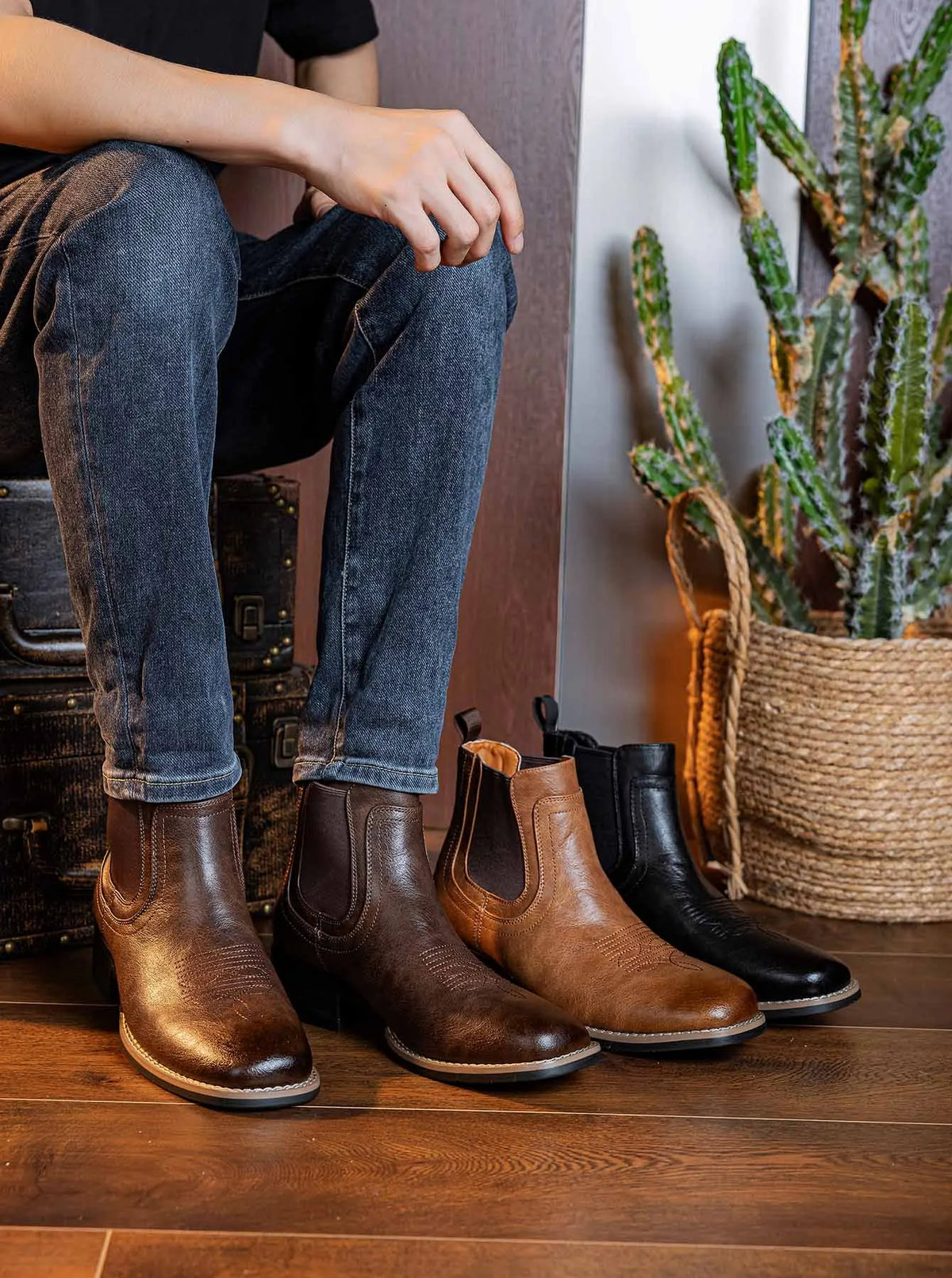 Men's Fashion Chelsea Boots in Three Colors, Comfortable and Versatile with Rubber Compound Outsole