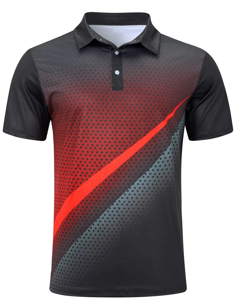 Men's Sports Style Polo Shirts 3D Print Golf Shirt Button Up Breathable Summer New Short Sleeve Men's Clothing Sport Streetwear