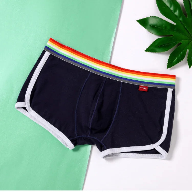 Rainbow Belt Boxershorts Men Boxers Male Underwear Panties Cotton Shorts Boxer Youth Breathable Comfortable Underpants Cueca