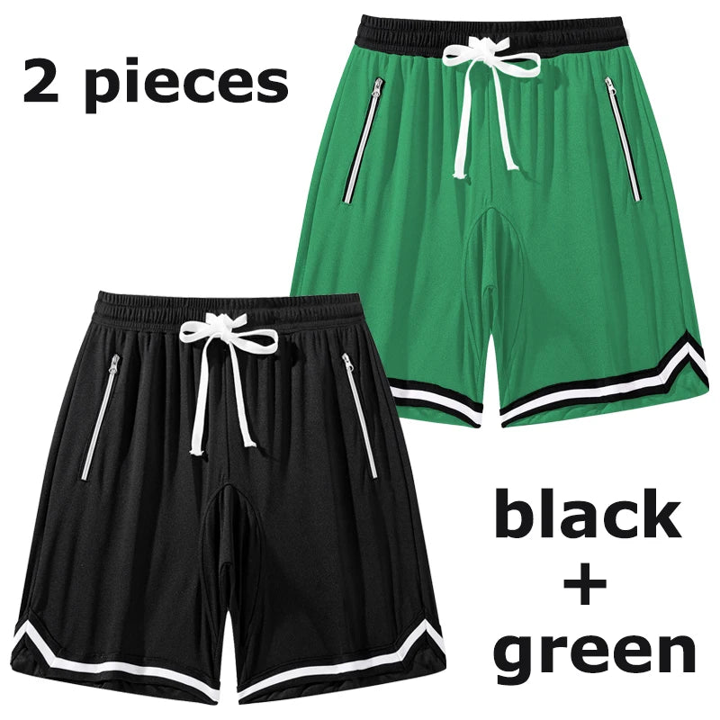 Men's Fitness Joggers Casual Breathable Short Sports Basketball Shorts Mesh Quick Dry Gym Shorts for Male Pants Summer