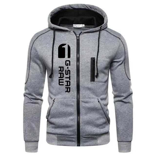 Autumn and Winter 2025 New Men's zippered jacket sportswear set, outdoor jogging men's casual sweatshirt + Pants 2-piece set