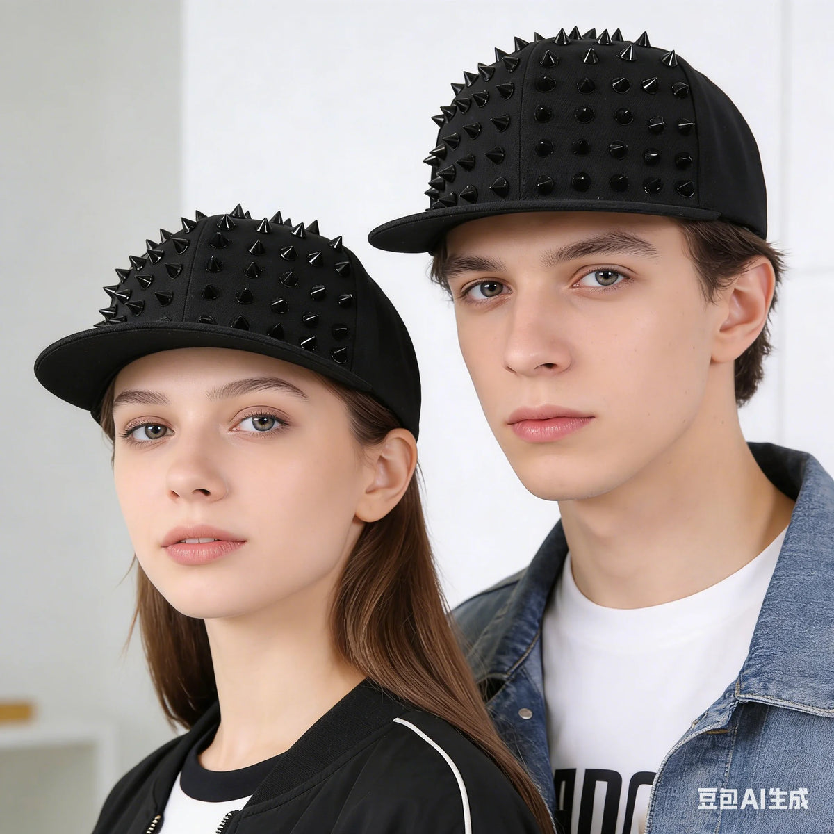 Men Caps Flat Hat Hip Hop Snapback Fancy Rivet Baseball Cap Street Dance Cap Trendy Mesh Visor Youth Boys Girls