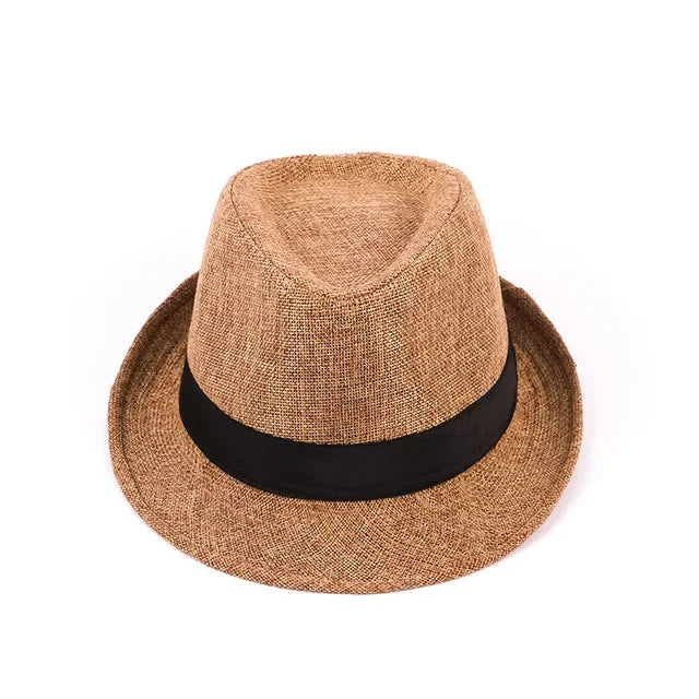 Men's Handsome Cowboy Hats Formal Hat Jazz Cotton Linen Pure Hat Imitation Linen Sun Visor Hat Fashion Accessories