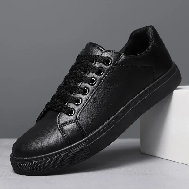 Sneakers Men Shoes 2026Leather Mens Casual Shoes Flat Male Footwear Fashion Black White Shoes Tenis Masculino Skateboard