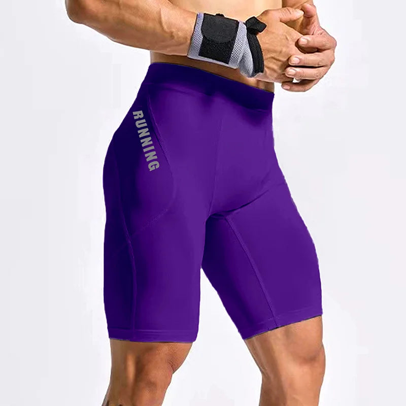 Men Bodybuilding Shorts Fitness Workout Inseam Gym Knickers Male Muscle Alive Elastic Compression Tights Skinny Leggins Hombre