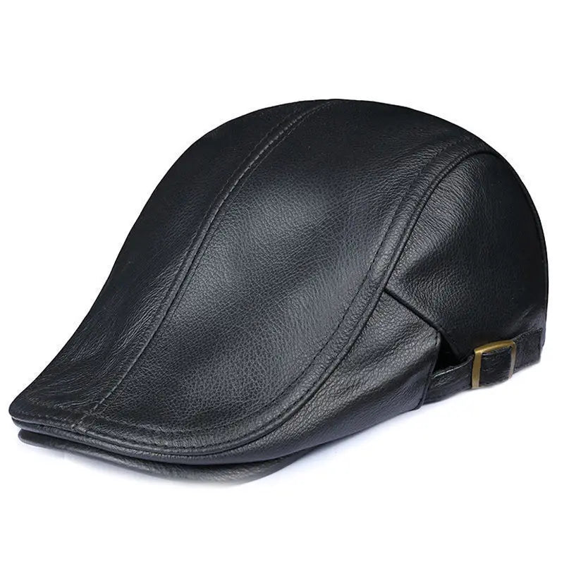 Hat Men's Spring and Autumn Peaked Cap Men's Hat Sheepskin Autumn and Winter Middle-aged Young Leisure Tide Beret Old Man Hat