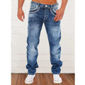 New Men's Retro Loose Casual Straight Leg Jeans Comfortable Classic Fit Men's Denim Pants