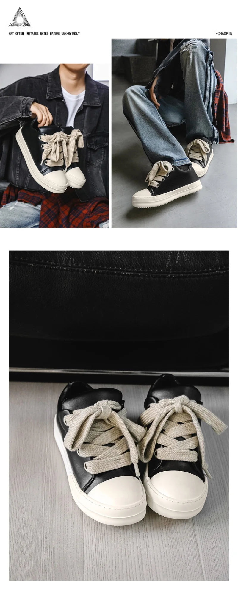 2025Men's Sneakers High Quality Leather Casual Shoes Fashion Couple Street Skate Shoes for Men Lace Up Walk Flats Zapatos Hombre