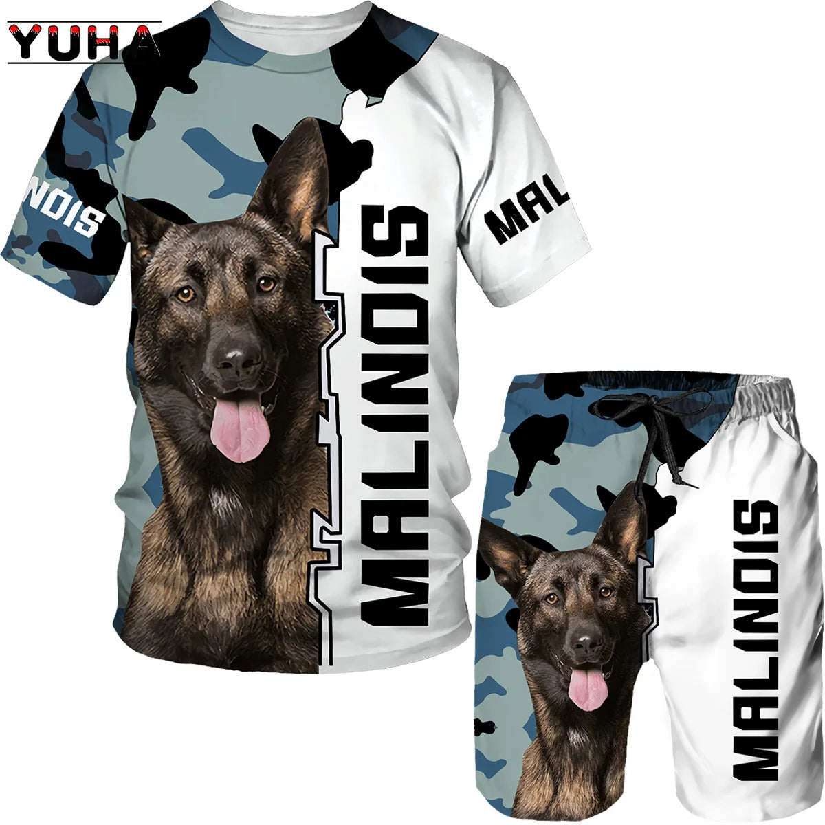 YUHA, Rottweiler Dog 3d Printed T Shirt/T-shirt Shorts Set Male Summer Sportwear Casual Men's Tracksuit Fashion Men's Clothing S