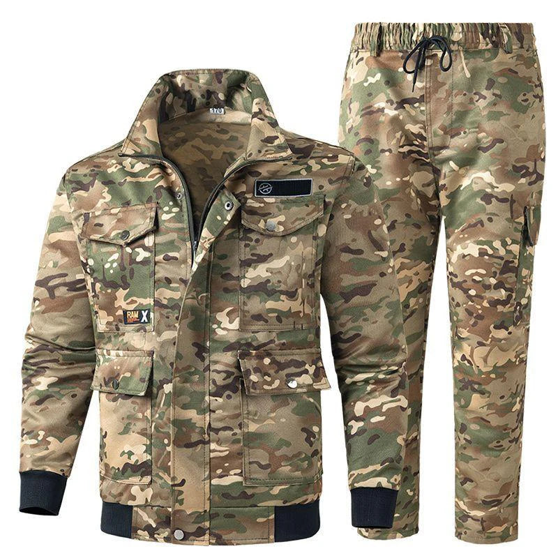 New Spring And Autumn Camouflage Suit Men's Labor Protection Clothing Welding Outdoor Travel Wear-resistant Work Clothes