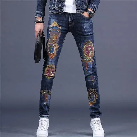 2025 Spring and Autumn New Men's Denim Suit Men's Fashion Brand Slim Fashion Pants Casual Jacket Men's Jacket