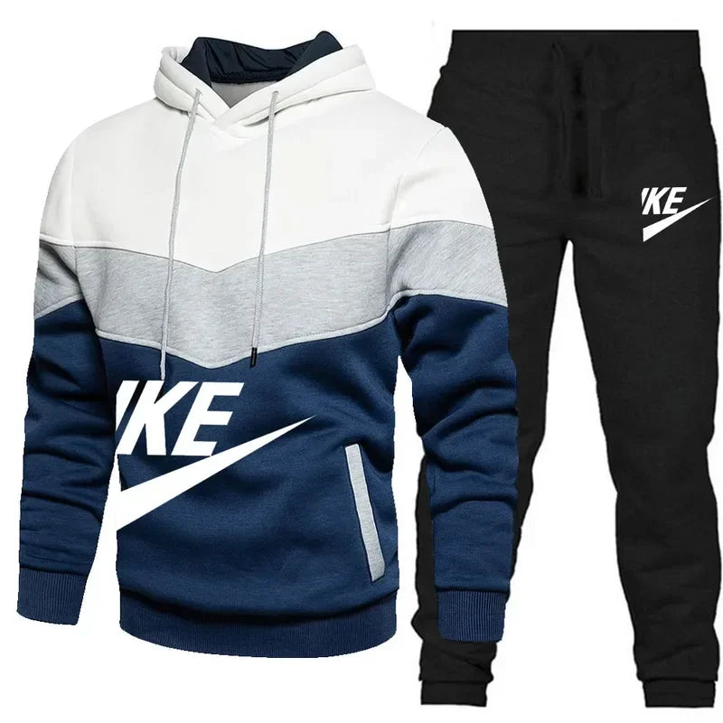 2025 New Men Autumn Winter Sets Zipper Hoodie Pants Pieces Casual Tracksuit Male Sportswear Brand Clothing Sweatsuit