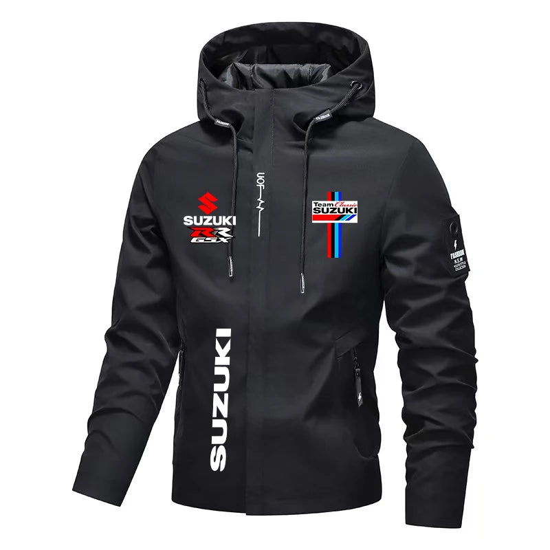 Men's Windproof Hooded Motorcycle Jacket 2026 Bestseller Suzuki High-Quality Autumn Winter Riding Sweatshirt
