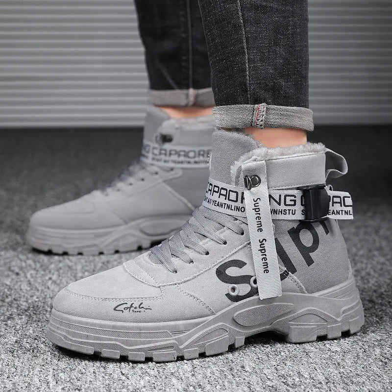 Men Boots 2026 New Versatile in Summer Round Toe High Top Leather Boots Man Sports Boots Men's Shoes