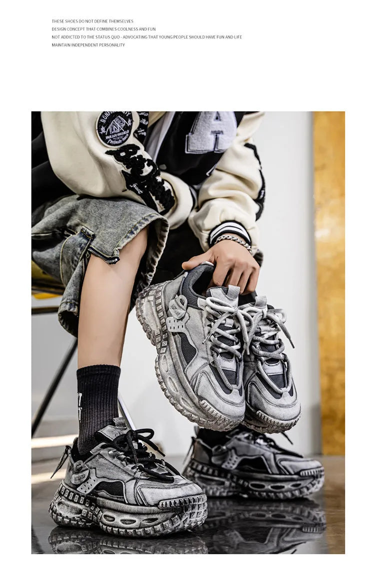 Men's Shoes 2025 Spring New Style Thick Sole Height Increasing Casual Mesh Breathable Fashion Trend Comfortable Chunky sneakers