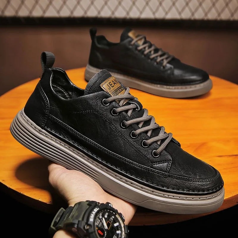 Man's Sneakers New Breathable Business Men Casual Shoes Autumn Non-slip Designer Black Leather Shoes for Men Zapatos Para Hombre