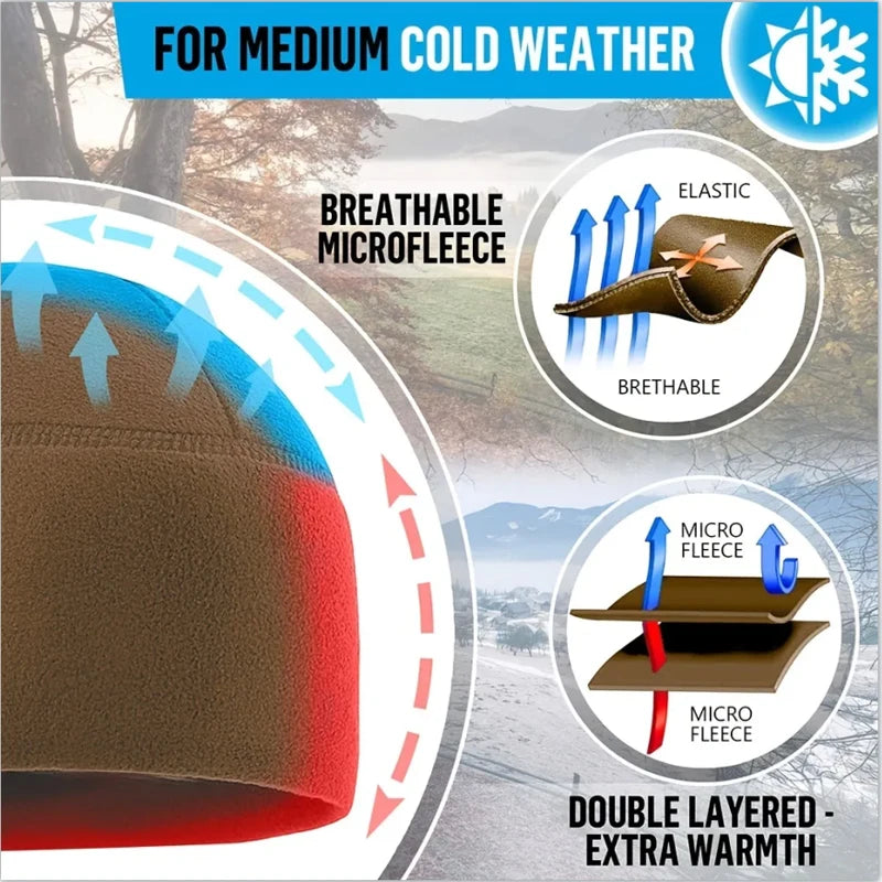 Warm Winter Hats for Men Women Windproof Cycling Thermal Fleece Caps Outdoor Sport Cold Proof Skiing Hiking Beanies Ear Warm Hat