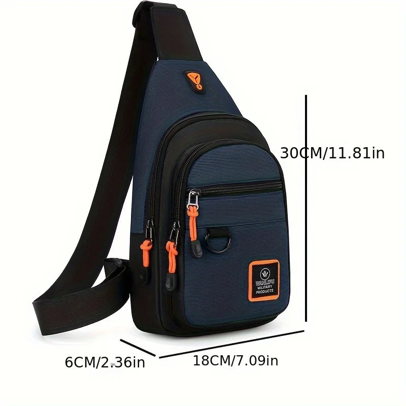 Men's Leisure Outdoor Hiking Bike Shoulder Bag, Waterproof Sports Crossbody Bag, Travel Backpack, Men's Chest Bag, Shoulder Bag