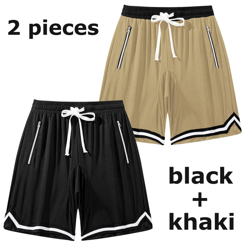 Men's Fitness Joggers Casual Breathable Short Sports Basketball Shorts Mesh Quick Dry Gym Shorts for Male Pants Summer