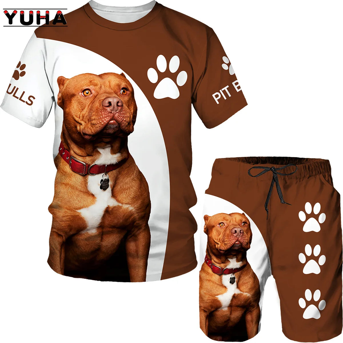 YUHA, Rottweiler Dog 3d Printed T Shirt/T-shirt Shorts Set Male Summer Sportwear Casual Men's Tracksuit Fashion Men's Clothing S