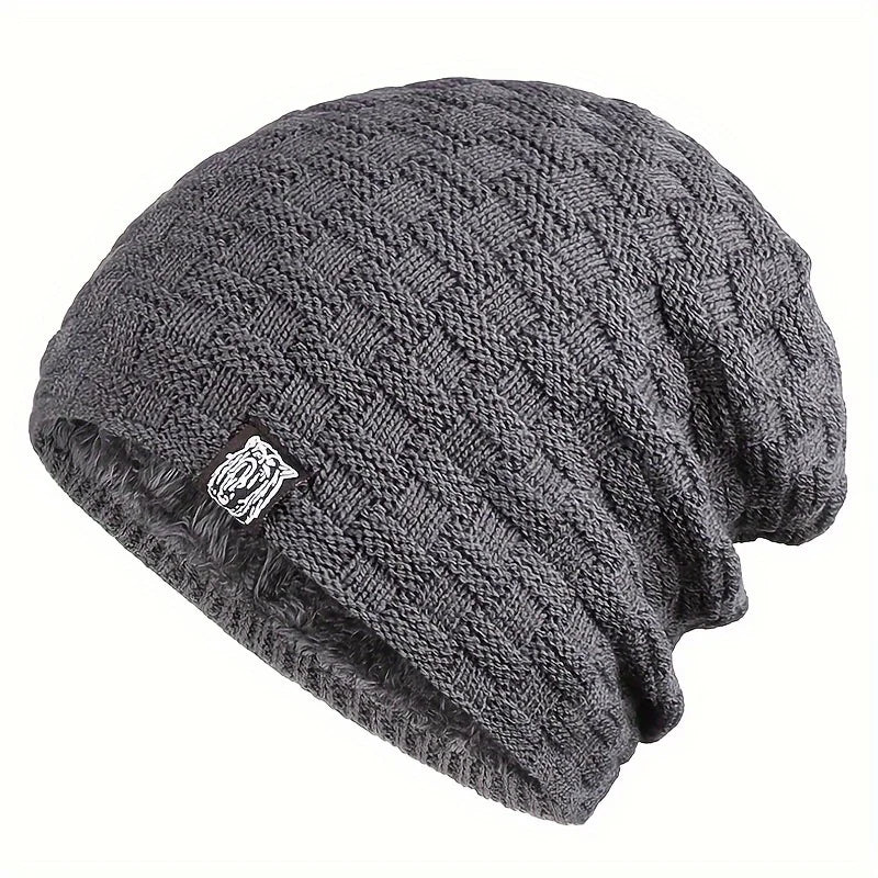 Men's padded warm knitted hat for autumn and winter, the ideal choice for gift giving